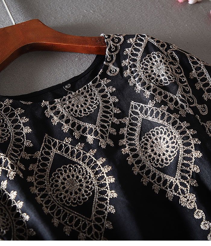 Boho Embroidered Linen Cotton Top