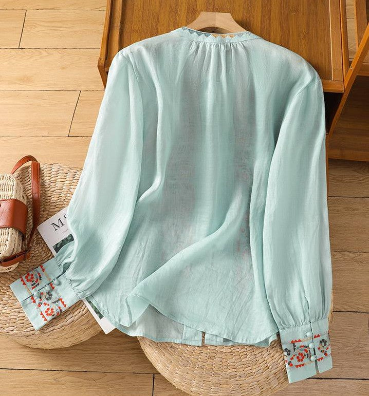 Pure Cotton Shirt With Beautiful Embroderied