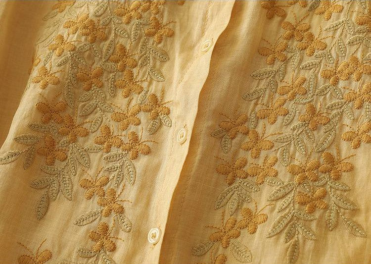 Pure Cotton Shirt With Elegance Embroidered