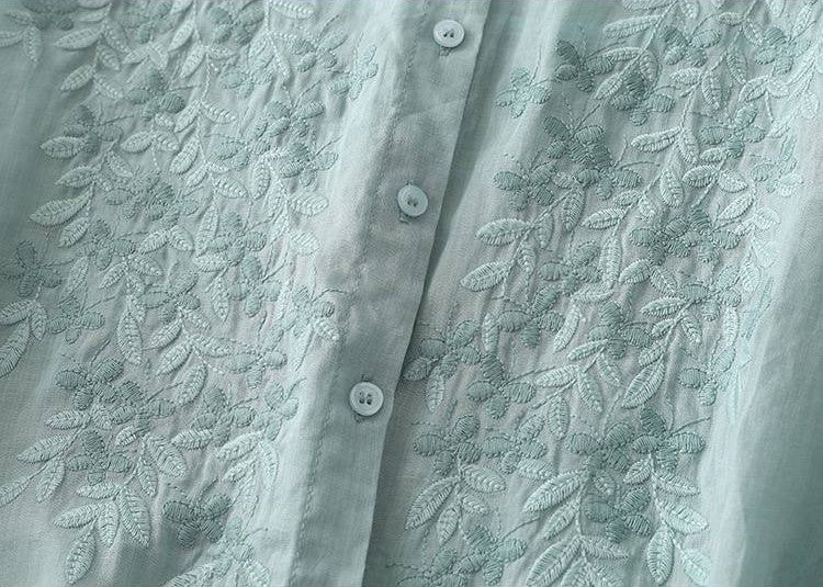Pure Cotton Shirt With Elegance Embroidered