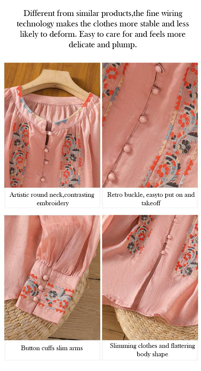 Pure Cotton Shirt With Beautiful Embroderied