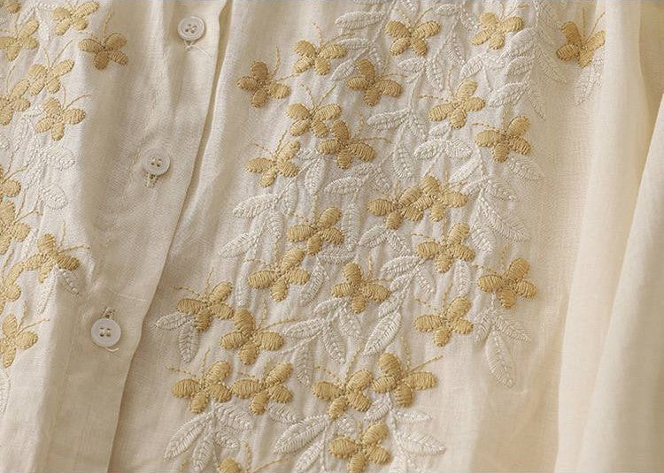 Pure Cotton Shirt With Elegance Embroidered