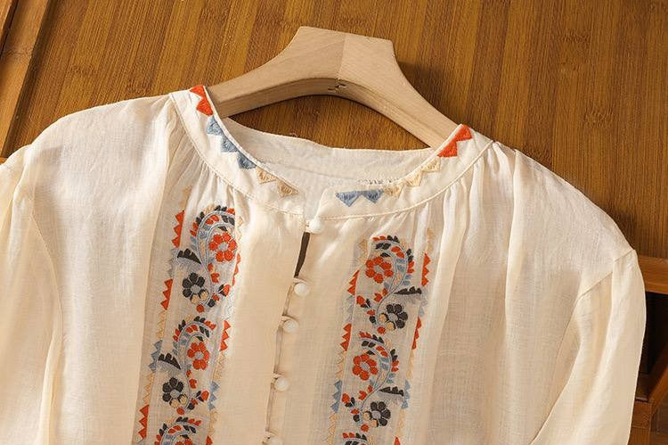 Pure Cotton Shirt With Beautiful Embroderied