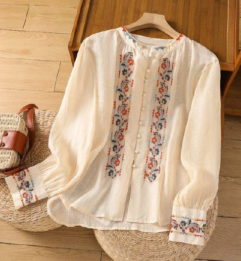 Pure Cotton Shirt With Beautiful Embroderied