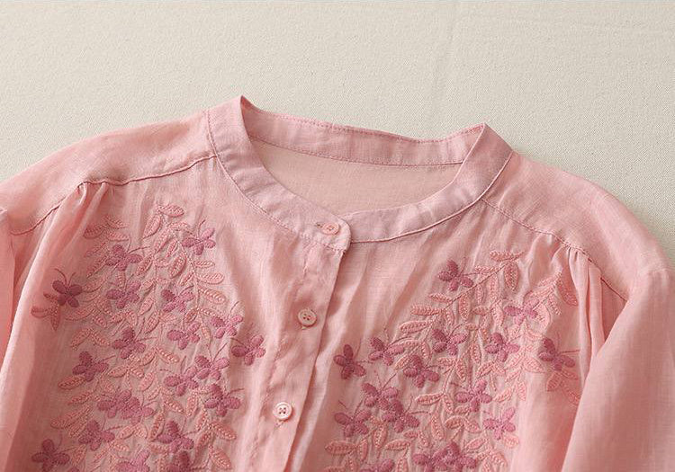 Pure Cotton Shirt With Elegance Embroidered