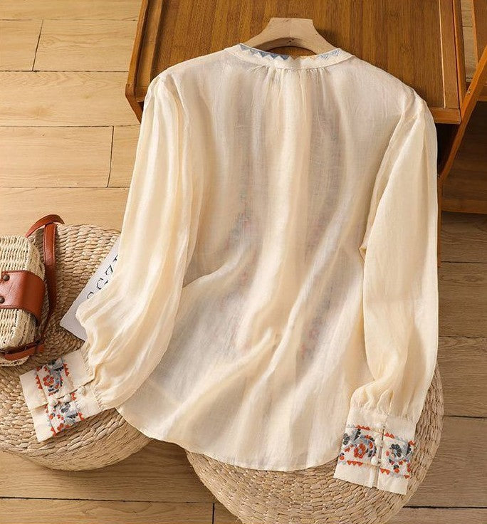 Pure Cotton Shirt With Beautiful Embroderied