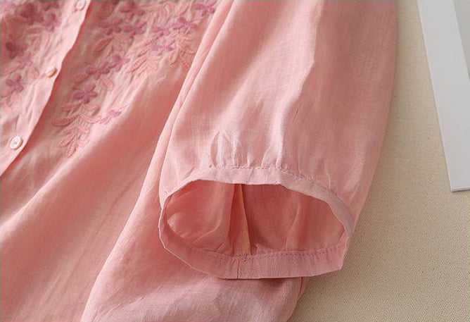 Pure Cotton Shirt With Elegance Embroidered