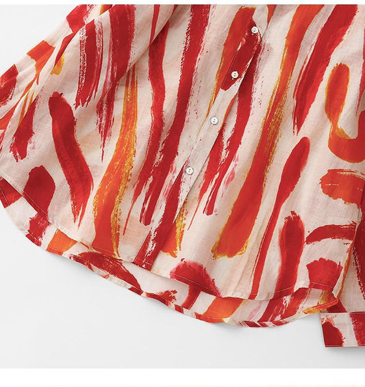 Artistic Waves Printed Pure Cotton Shirt