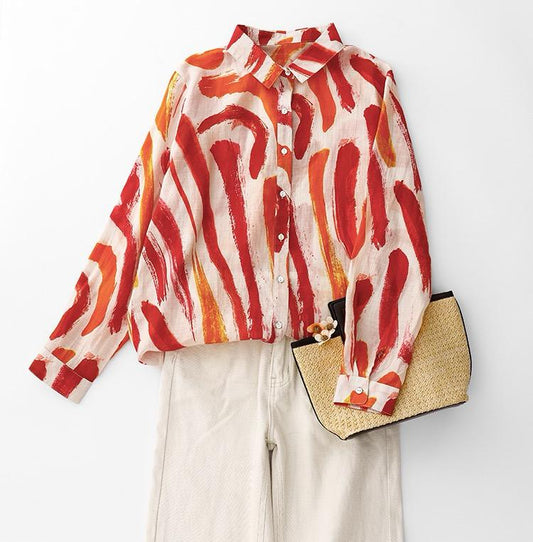 Artistic Waves Printed Pure Cotton Shirt