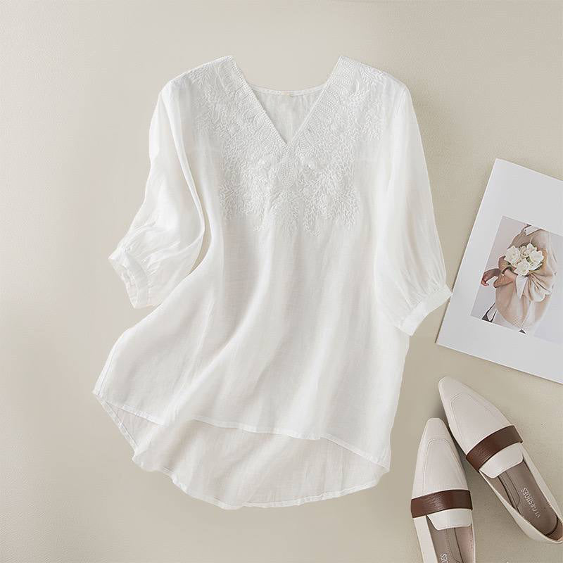 Pure Cotton Top With Elegance Embroidered