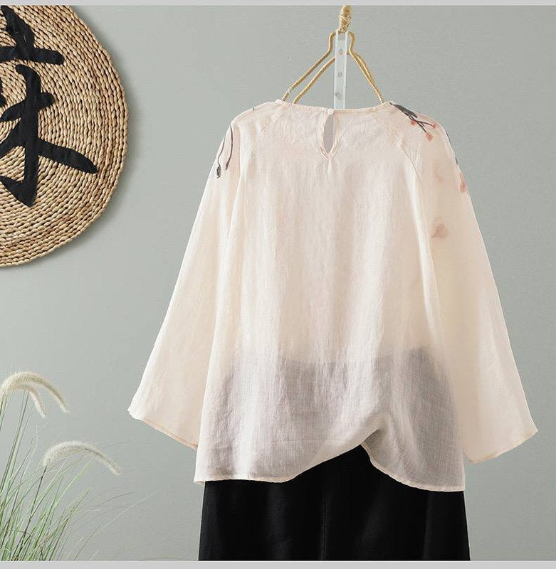 Blush Bloom Embroidered Cotton Top