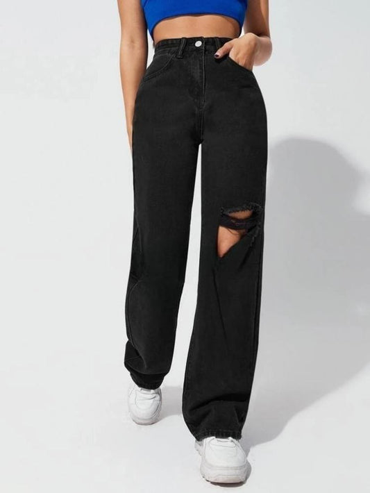 Black Wide High Jeans
