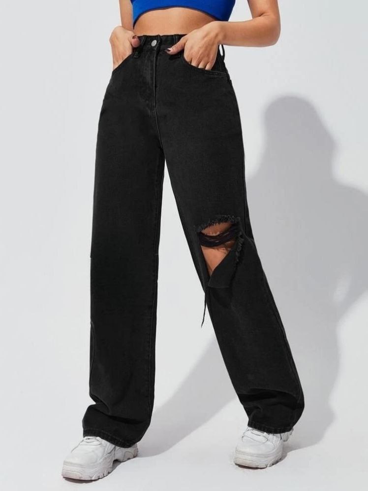 Black Wide High Jeans