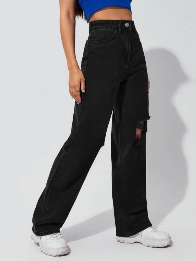 Black Wide High Jeans