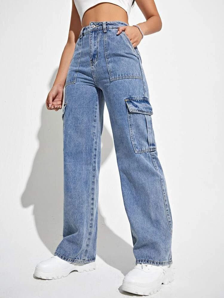 Womems Six Pocket Cargo Jeans
