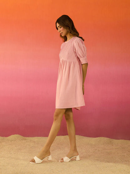 POPSICLE LINEN DRESS IN ROSE PINK