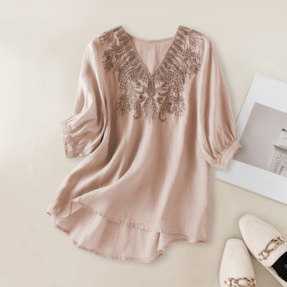 Pure Cotton  Top With Elegance Embroidered