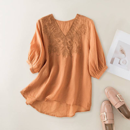 Pure Cotton  Top With Elegance Embroidered