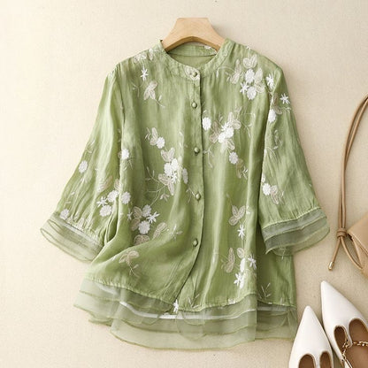 Pure Cotton Embroidered Shirt