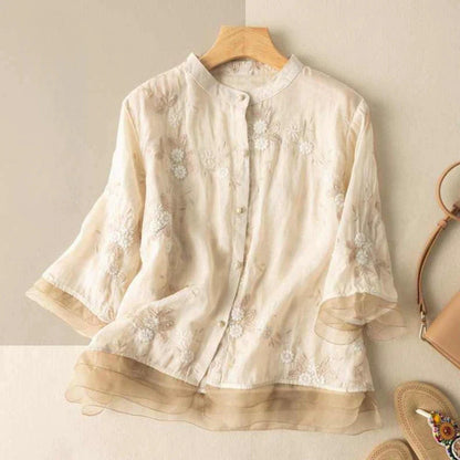 Pure Cotton Embroidered Shirt