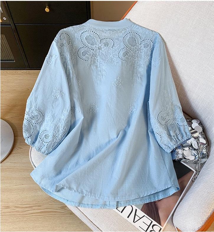 Pure Cotton Schiffly Embroidered Shirt