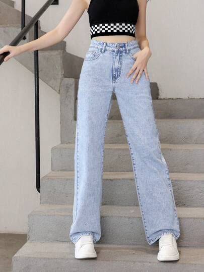 Wide High Jeans