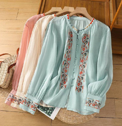 Pure Cotton Shirt With Beautiful Embroderied