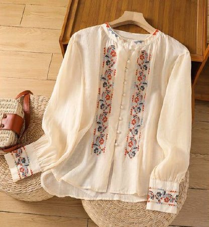 Pure Cotton Shirt With Beautiful Embroderied