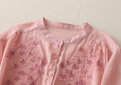 Pure Cotton Shirt With Elegance Embroidered