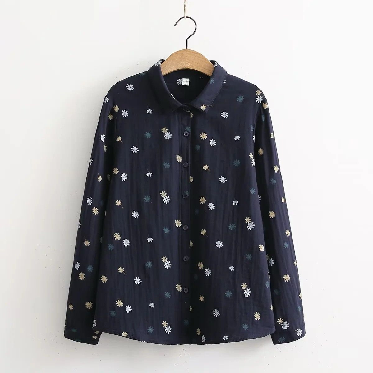 Flower Printed Long Sleeves Cotton Comfort Shirt