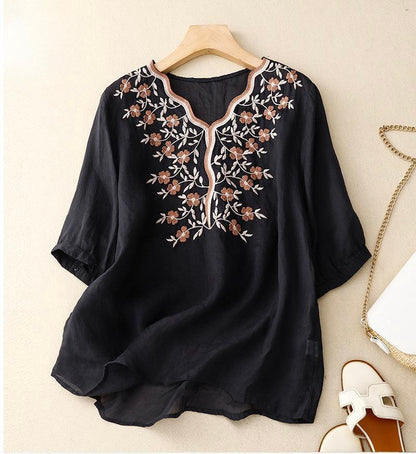 Pure Cotton  Embroidered Top