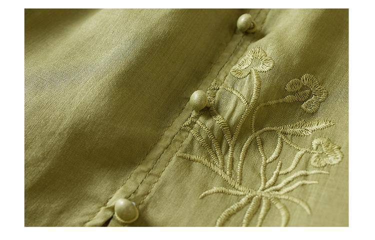 Floral Embroidered Cotton Top For Women