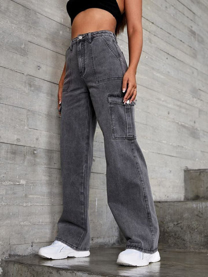 WOMANS CARGO FALE POKET JEANS