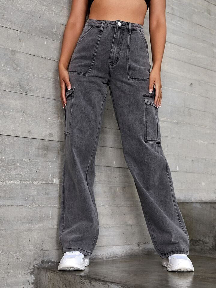 WOMANS CARGO FALE POKET JEANS